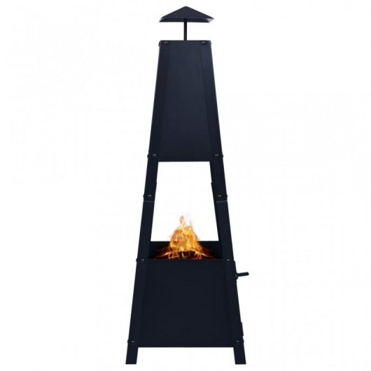 VidaXL Brasero 35x35x99cm Acier Noir