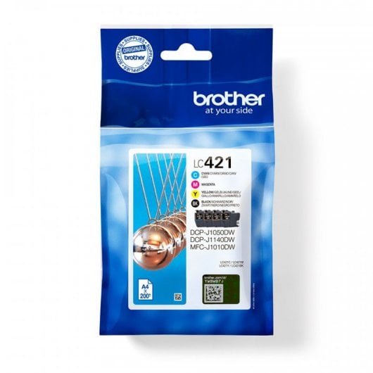 Pack 4 Cartuchos de Tinta Original Brother LC421VAL Negro/Cian/Magenta/Amarillo