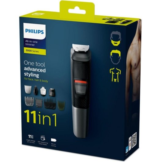 Tagliacapelli Multifunzione Philips Multigroom Series 5000 MG5730/15 senza Fili 80min 11 Pettini Impermeabile