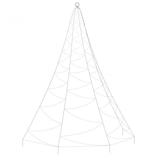 vidaXL Arbre mural avec crochet en métal 260 LED blanc froid 3 m