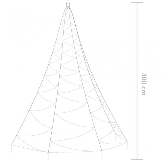 vidaXL Arbre mural avec crochet en métal 260 LED blanc froid 3 m