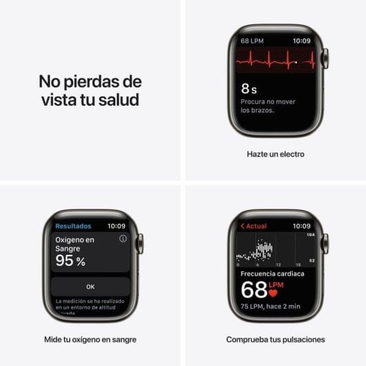 Apple Watch Series 7 GPS + Cellular 41mm Aluminio Negro con Correa Deportiva Negra