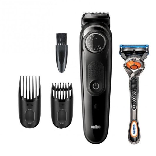 Máquina de Cortar Cabelo Braun BT5242 Sem Fios 39 Comprimentos 100min 2 Pentes À Prova de Água