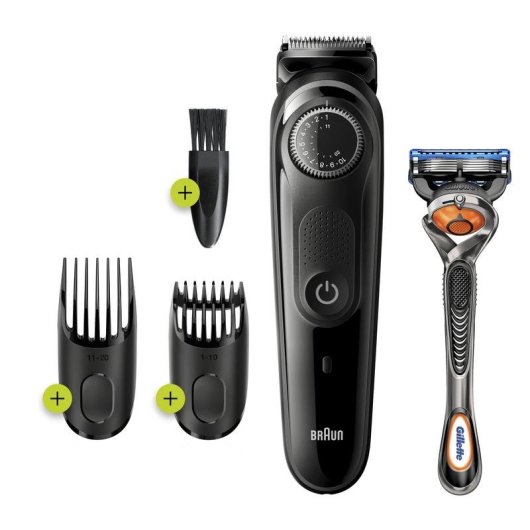 Máquina de Cortar Cabelo Braun BT5242 Sem Fios 39 Comprimentos 100min 2 Pentes À Prova de Água