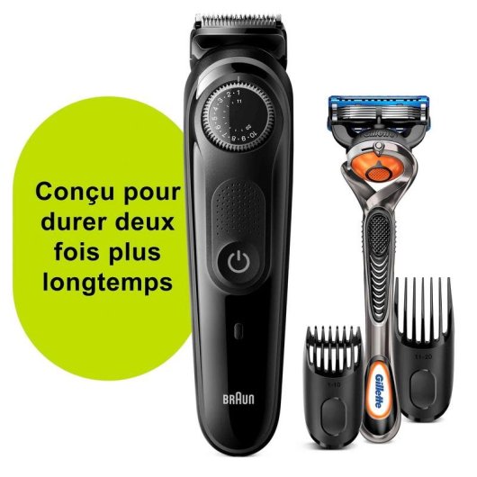Máquina de Cortar Cabelo Braun BT5242 Sem Fios 39 Comprimentos 100min 2 Pentes À Prova de Água