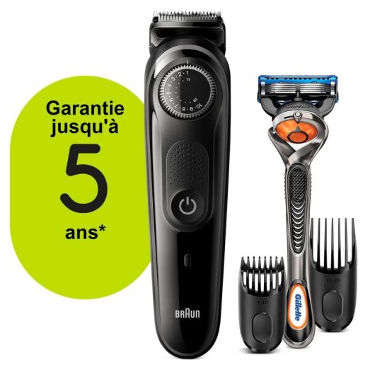 Máquina de Cortar Cabelo Braun BT5242 Sem Fios 39 Comprimentos 100min 2 Pentes À Prova de Água