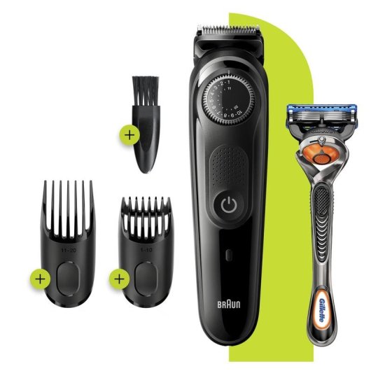 Máquina de Cortar Cabelo Braun BT5242 Sem Fios 39 Comprimentos 100min 2 Pentes À Prova de Água