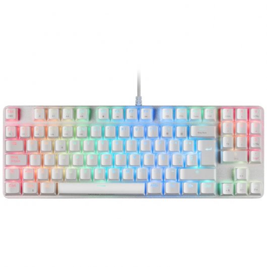 Mars Gaming MKREVOPRO Teclado Gaming Mecánico Blanco Switch Azul