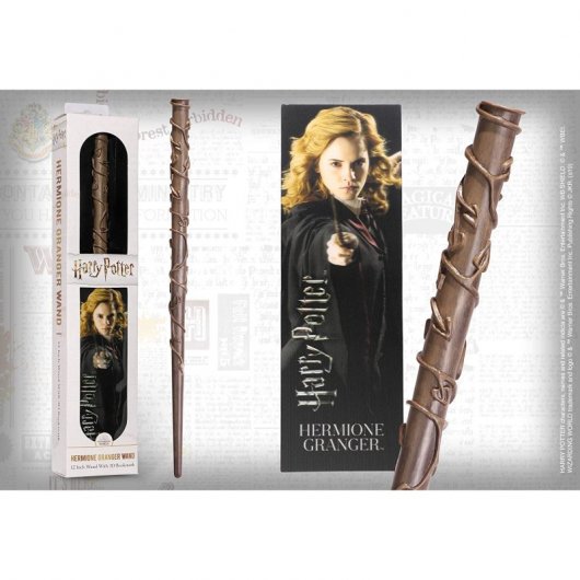 The Noble Collection Varita Mágica Hermione Granger con Marcapáginas 3D 30cm