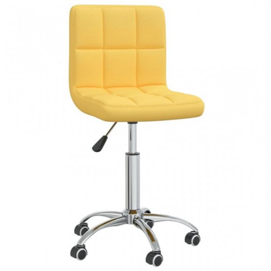 VidaXL Silla de Oficina Giratoria de Tela Amarilla Mostaza