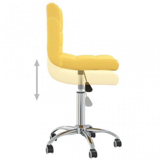 VidaXL Silla de Oficina Giratoria de Tela Amarilla Mostaza