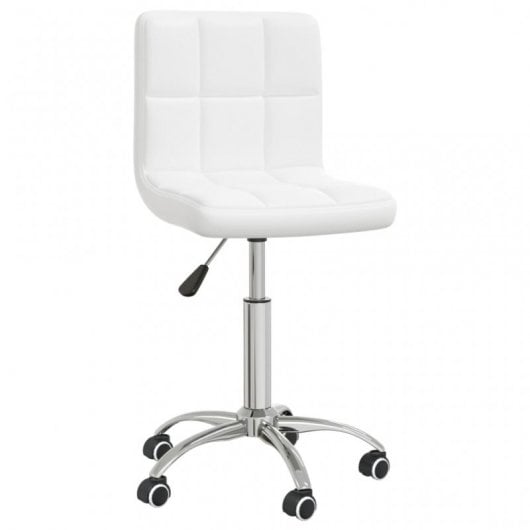 VidaXL Chaise de bureau pivotante en cuir synthétique blanc