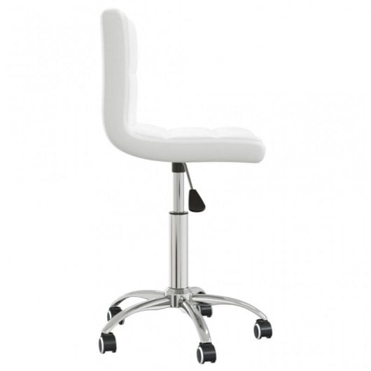 VidaXL Chaise de bureau pivotante en cuir synthétique blanc