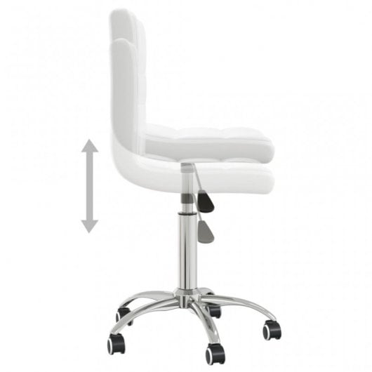 VidaXL Chaise de bureau pivotante en cuir synthétique blanc