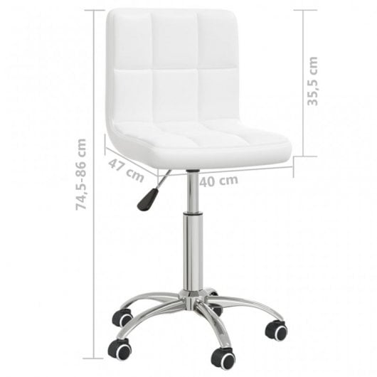 VidaXL Chaise de bureau pivotante en cuir synthétique blanc