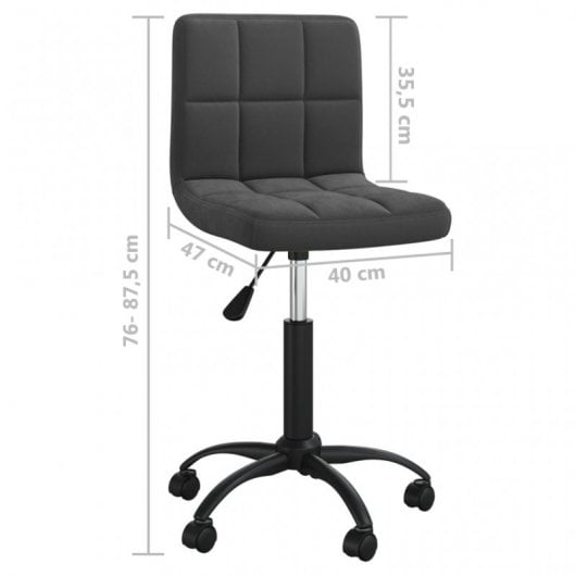 VidaXL Silla de Oficina Giratoria de Terciopelo Negro