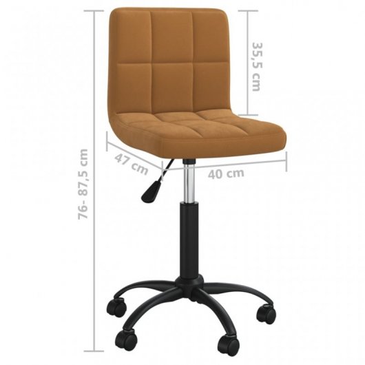 VidaXL Silla de Oficina Giratoria de Terciopelo Marrón