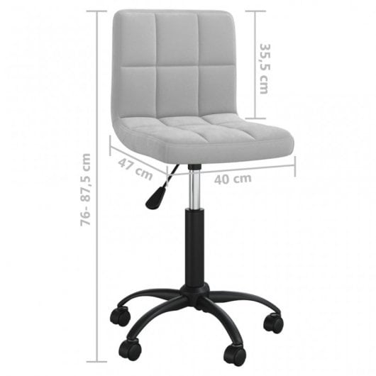 VidaXL Silla de Oficina Giratoria de Terciopelo Gris Claro