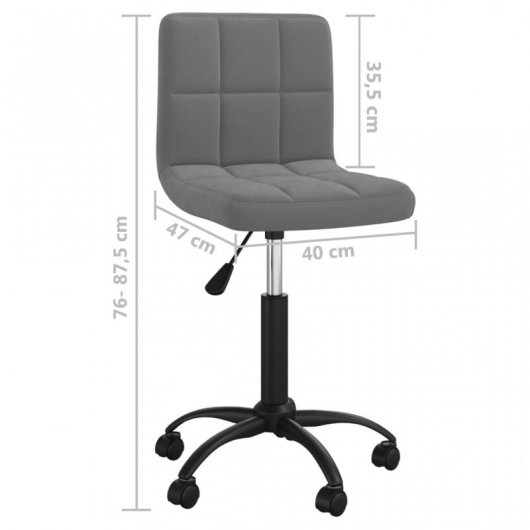 VidaXL Silla de Oficina Giratoria de Terciopelo Gris Oscuro