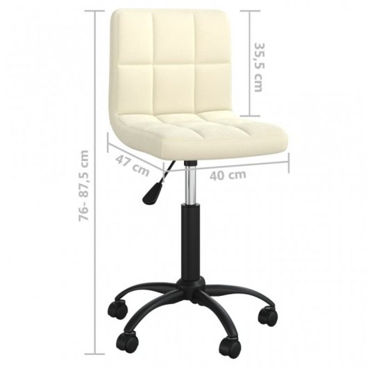 VidaXL Silla de Oficina Giratoria de Terciopelo Crema