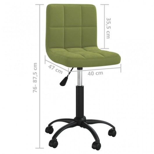 VidaXL Silla de Oficina Giratoria de Terciopelo Verde Claro