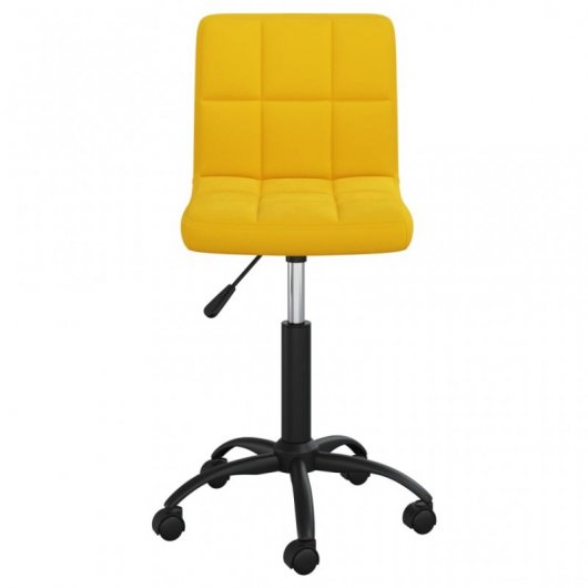 VidaXL Silla de Oficina Giratoria de Terciopelo Amarilla Mostaza