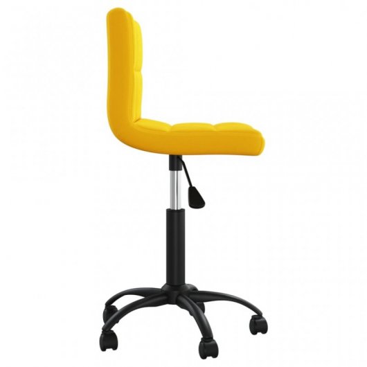 VidaXL Silla de Oficina Giratoria de Terciopelo Amarilla Mostaza