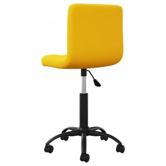 VidaXL Silla de Oficina Giratoria de Terciopelo Amarilla Mostaza