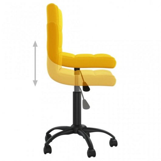 VidaXL Silla de Oficina Giratoria de Terciopelo Amarilla Mostaza