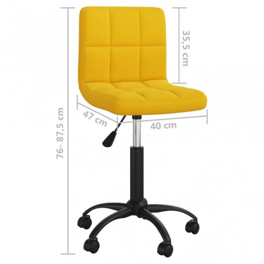 VidaXL Silla de Oficina Giratoria de Terciopelo Amarilla Mostaza