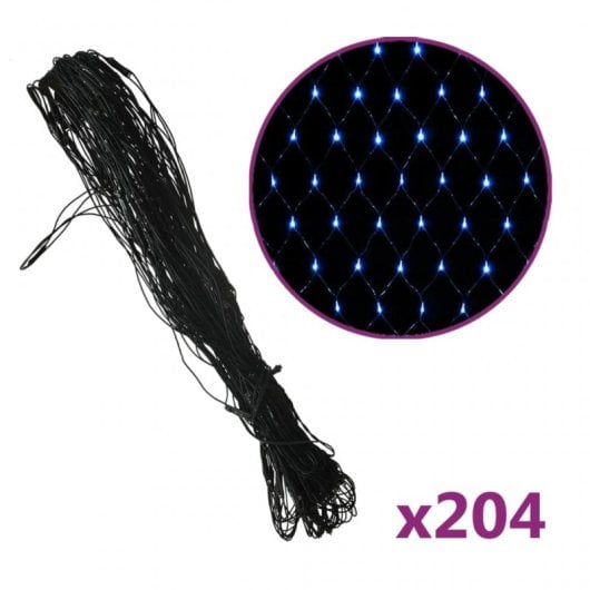 Guirlande lumineuse de Noël vidaXL 204 LED bleues, 3 x 2 m, pour intérieur/extérieur
