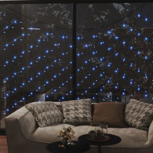 Guirlande lumineuse de Noël vidaXL 204 LED bleues, 3 x 2 m, pour intérieur/extérieur