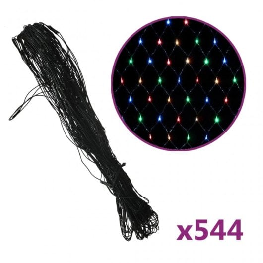 VidaXL Filets Lumineux de Noël 544 Couleurs LED Intérieur/Extérieur 4x4m