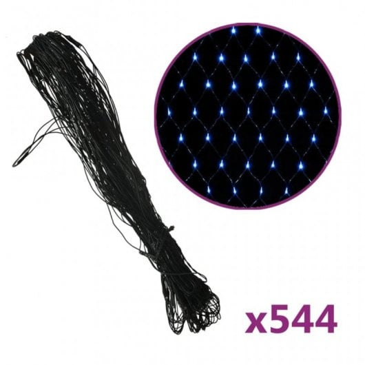VidaXL Réseau Lumineux de Noël 544 LED Bleu Intérieur/Extérieur 4x4m