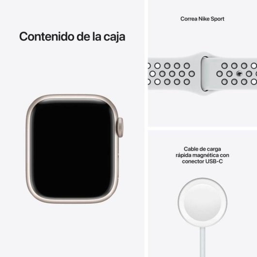 Apple Watch Series 7 Nike GPS NFC 41mm OLED Alluminio Bianco Platino Nero Resistenza Acqua IP6X SpO2