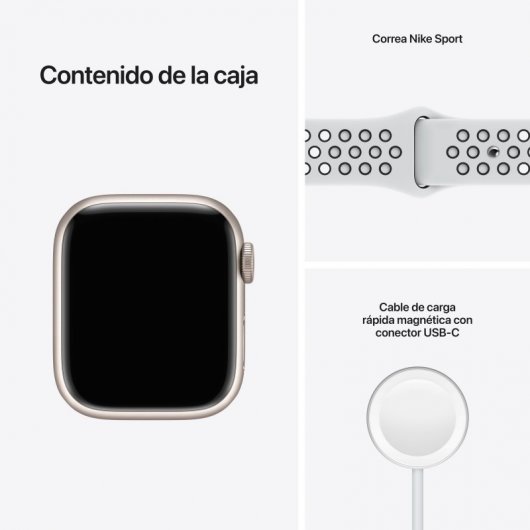 Apple Watch Nike Series 7 OLED Digitale Touch screen Beige Wi-Fi GPS (satellitare)