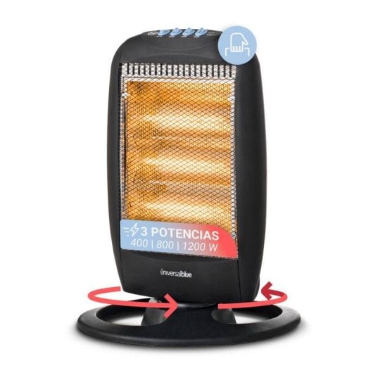 Poêle Électrique Halogène Universal Blue PARAÍSO 4012 1 200W Oscillant Sécurité