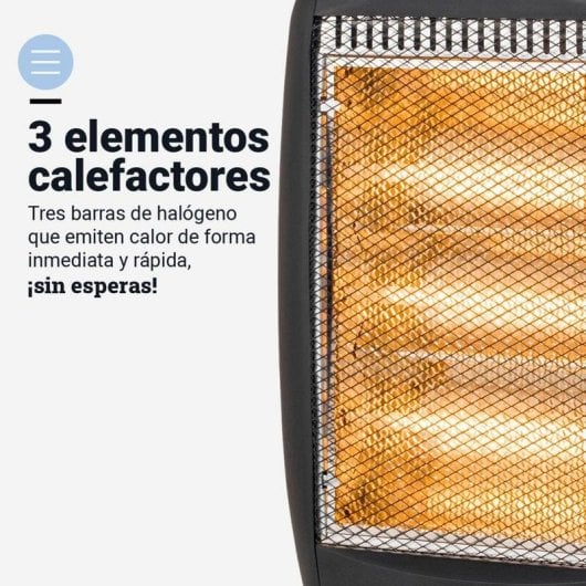 Poêle Électrique Halogène Universal Blue PARAÍSO 4012 1 200W Oscillant Sécurité