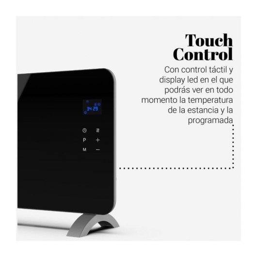 Universal Blue Cala Conta 3015B Convector Placa de Cristal 1500W Negro