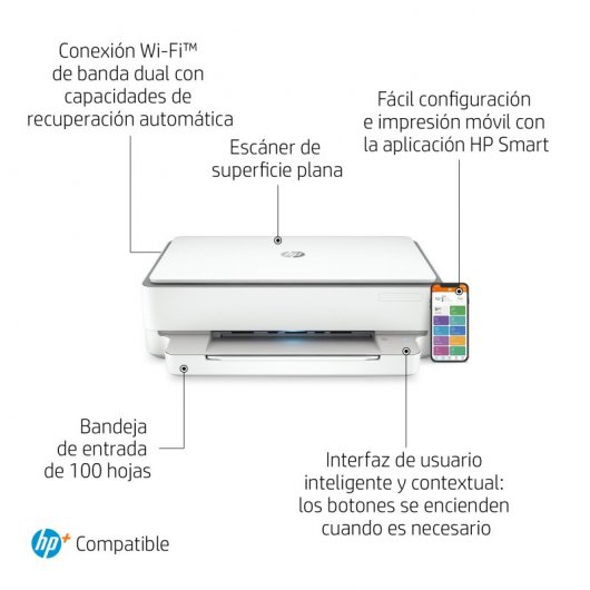 HP ENVY 6032e All-in-One Printer A jet d'encre thermique A4 4800 x 1200 DPI 10 ppm Wifi