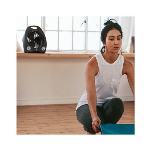 Universal Blue Copacabana 1020 Chauffage soufflant vertical 2000W, thermostat ajustable, sécurité anti-surchauffe, bleu/blanc