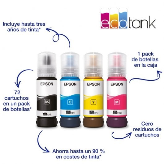 Epson EcoTank ET-2811 Multifunción Depósito de Tinta, Wi-Fi y Hasta 3 Años de Tinta Incluida