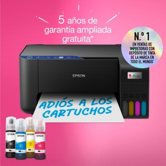 Epson EcoTank ET-2811 Multifunción Depósito de Tinta, Wi-Fi y Hasta 3 Años de Tinta Incluida