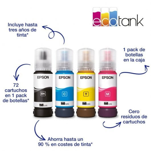 Epson EcoTank ET-2820 Multifunción con Depósito de Tinta, Wi-FI y Hasta 3 Años de Tinta Incluida