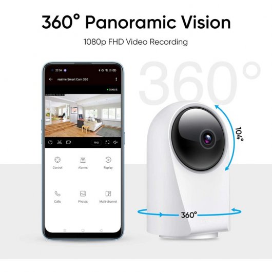 Caméra de surveillance IP intelligente Realme 360 1080P WiFi