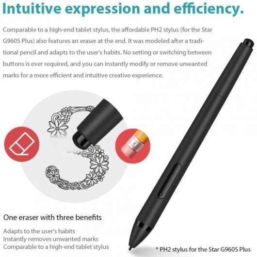 Tablette graphique XP-Pen Star G960S Plus 8192 niveaux 4 touches USB