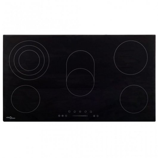 VidaXL Plaque Vitrocéramique 5 Zones 77cm Noir