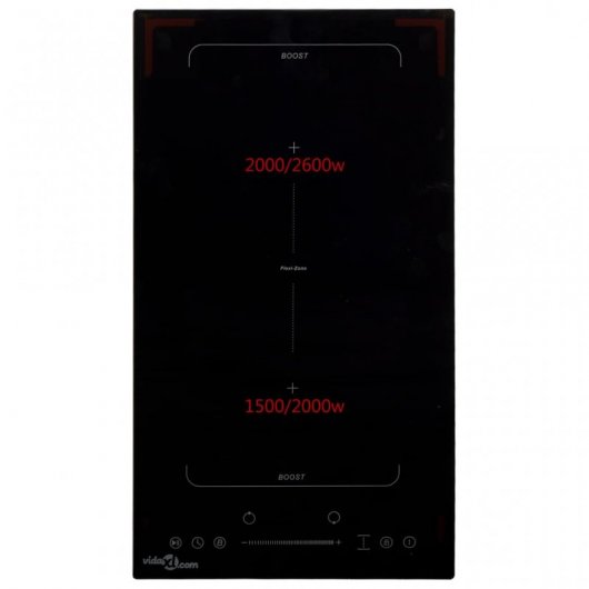 VidaXL 51438 Piano Cottura a Induzione 2 Zone 30 cm Nero