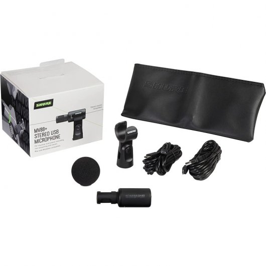 Microphone de streaming à condensateur stéréo USB Shure MV88+
