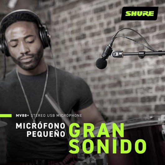 Microphone de streaming à condensateur stéréo USB Shure MV88+